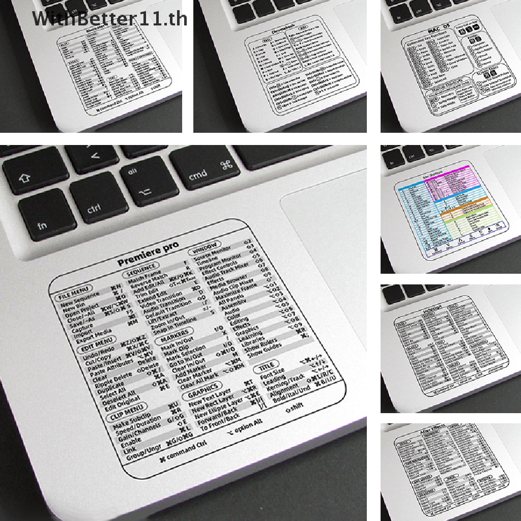 Better 1pc PC Reference Keyboard Shortcut Sticker Adhesive for PC Laptop Desktop .
