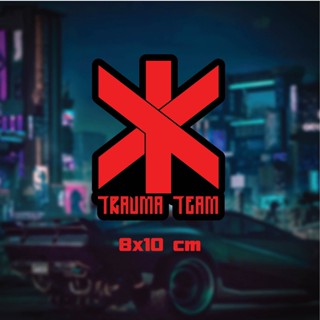 สติกเกอร์เกมcyberpunk 2077 trauma team แต่งรถยนต์ มอเตอร์ไซค์ laptop computer