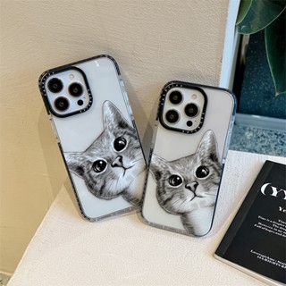 Casetifg เคสโทรศัพท์ ซิลิโคนนิ่ม TPU กันกระแทก ลายแมวซ่อน น่ารัก สําหรับ iPhone 11 12 13 14 Pro MAX X XR XS MAX 7 8 14 Plus