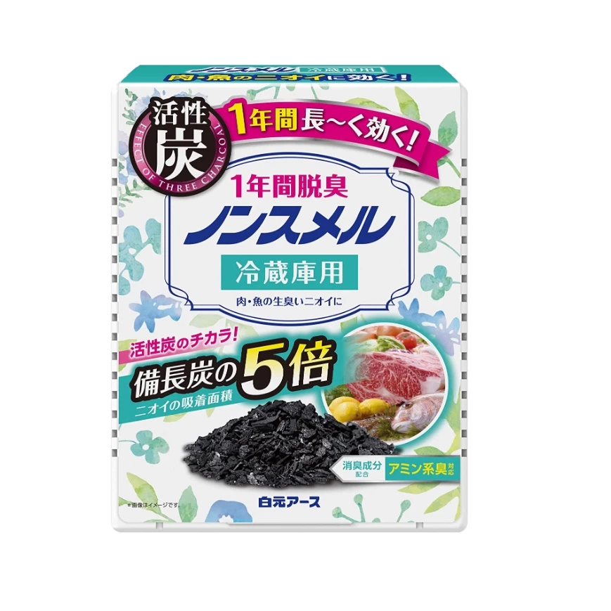 HAKUGEN EARTH NONSMELL FOR REFRIGERATOR ผลิตภัณฑ์ดูดกลิ่นในตู้เย็น ผัก ปลา ถ่านกัมมันต์ ดับกลิ่นนาน 1 ปี มาตรฐานญี่ปุ่น