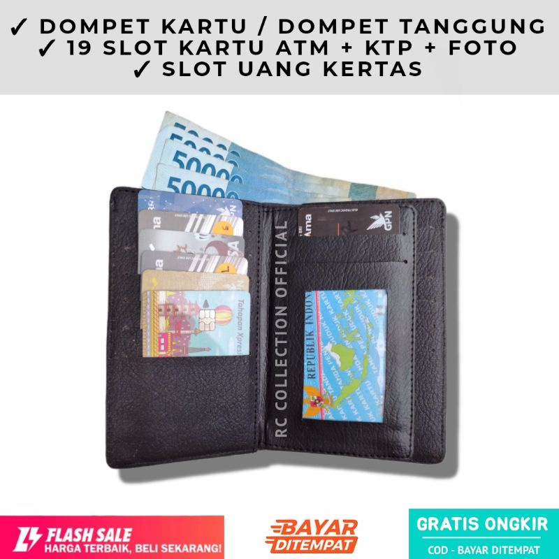 Standing MEN& 39;S WALLET 19 SLOT CARD WALLET สําหรับผู้ชายผู้หญิง FITS MANY CARDS