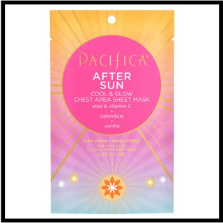 cosmetichub69 แท้ทั้งร้าน !! มาร์คหน้าอกหลังออกแดด PACIFICA AFTER SUN COOL &amp; GLOW CHEST AREA SHEET MASK