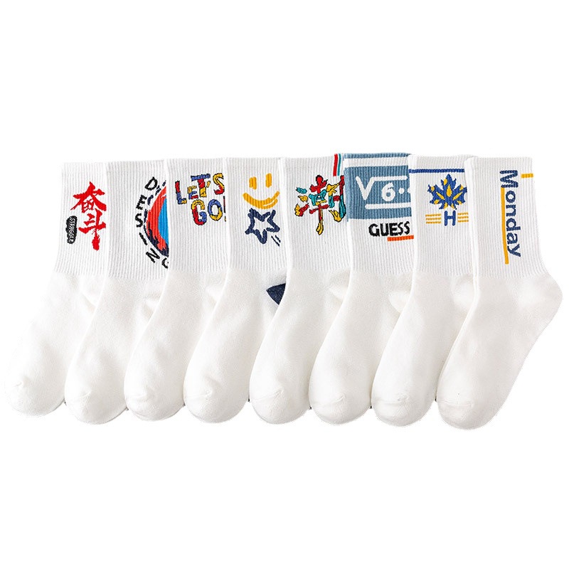 ถุงเท้าบาสเก็ตบอล ข้อยาวปานกลาง สีขาว แฟชั่นฤดูใบไม้ร่วง และฤดูหนาว สําหรับผู้ชาย และผู้หญิง - รูปที่ 3