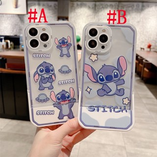 เคสซิลิโคน สำหรับ ไอโฟน Clear Case iPhone 14 Pro Max 14 Plus iPhone 13 Pro Max iPhone 12 Pro Max iPhone 11 Pro Max Cute Cartoon สติทช์ Stitch Holder Design Silicone Case