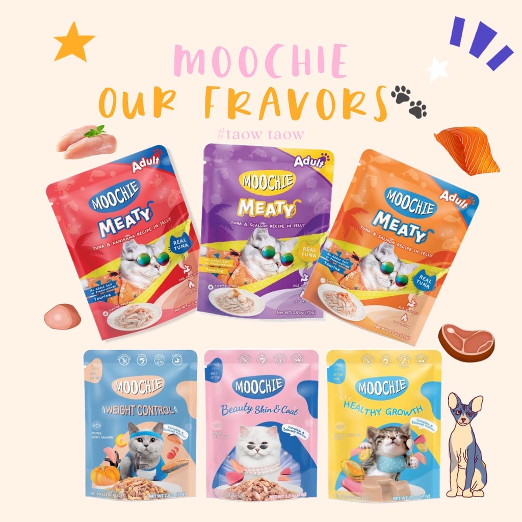Moochie Meaty มูชี่ อาหารเปียกแมวเพื่อสุขภาพ ไม่เติมเกลือ