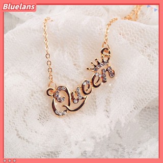 (bluelans) จี้สร้อยคอสายโซ่ตกแต่งตัวอักษร queen