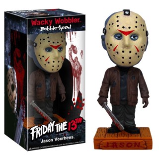 ของแท้ โมเดลฟิกเกอร์ PVC รูปการ์ตูน Friday the 13th Jason Voorhees Wacky Wobbler Bobble Head ของเล่น ของสะสม สําหรับเด็ก