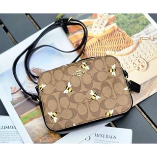 COACH C8671 MINI CAMERA BAG IN SIGNATURE CANVAS WITH BEE PRINT