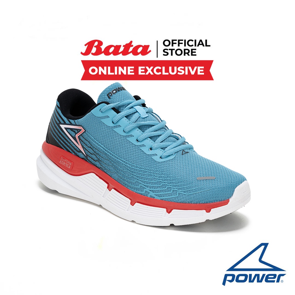 Bata บาจา (Online Exclusive) ยี่ห้อ Power รองเท้ากีฬาวิ่ง Running Shoes พร้อมเทคโนโลยี DuoFoam Max 500 LX สำหรับผู้ชาย รุ่นลี ฐานัฐพ์  สีฟ้า 8189536
