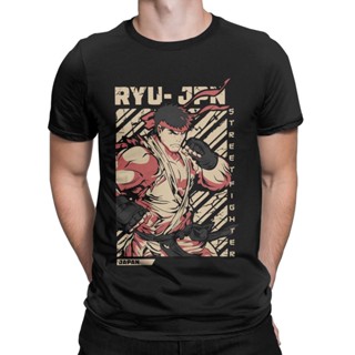 เสื้อโอเวอร์ไซ Ryu Street Fighter เสื้อยืดที่จําเป็นสําหรับผู้ชายเสื้อผู้ชาย Crazy Tees แขนสั้น Crewneck เสื้อยืดผ้าฝ้าย