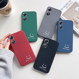 เคส OPPO A17 2022ซิลิโคน แบบนิ่ม ผิวด้าน ลายหน้ายิ้ม ป้องกันกล้อง สําหรับ เคสโทรศัพท์ OPPO A17