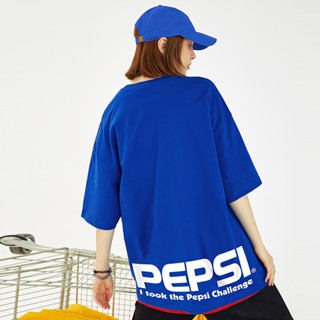 พร้อมส่ง Pepsi เสื้อเป๊ปซี่ เสื้อสกรีนลายโลโก้แบรนด์ดัง เสื้อยืดสตรีท เสื้อผ้าแฟชั่น แขนสั้นคอกลม เสื้อยืด oversize