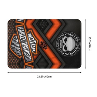 ใหม่ Harley-Davidson (11) พรมเช็ดเท้า ผ้าสักหลาด กันลื่น ดูดซับน้ําได้ดี แห้งเร็ว 16x24 นิ้ว สําหรับห้องน้ํา ห้องนั่งเล่น โซฟา ห้องนอน พร้อมส่ง