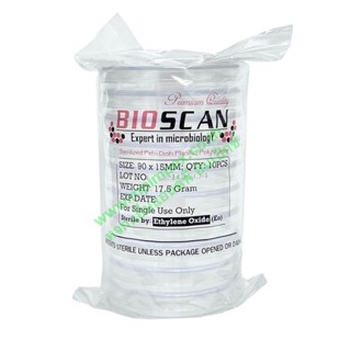 BioScan™ จานเพาะเชื้อพลาสติก หนา 17.5 G 90x15 มม. (กล่อง 500 คู่)