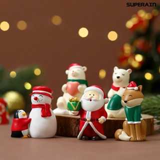 &lt;Christmas&gt; ตุ๊กตาซานตาคลอส สโนว์แมน เพนกวิน กันจางหาย สีสดใส สําหรับตกแต่งคริสต์มาส ของเล่นเด็ก