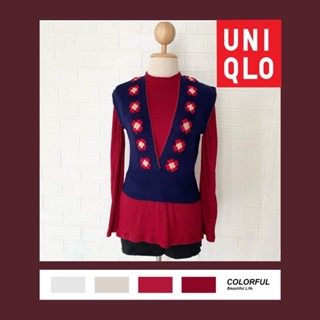 UNIQLO ชุดเซท เสื้อกั๊ก เสื้อไหมพรม ผ้าถัก เสื้อกันหนาว คอเต่า ญี่ปุ่น เกาหลี เกรดA แบรนด์แท้ มือสอง พร้อมส่ง d83