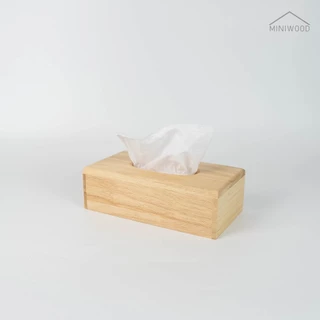 MINIWOOD กล่องทิชชู่ บาง กล่องใส่ทิชชู่ซองพลาสติก กล่องทิชชู่เช็ดหน้า 100 แผ่น Tissue Holder ผลิตจากไม้