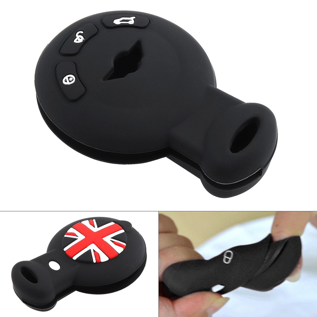 3 ปุ่มซิลิโคนสมาร์ทรถ Auto Key Case Protector สําหรับ BM-W Mini Cooper 2007-2014