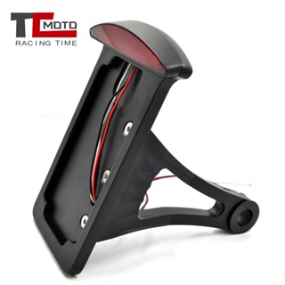 Motorcycle License Plate LED Tail Brake Light Vertical Side Mount Bracket Holder For Harley Iron Chopper Custom