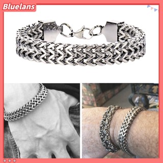 【 Bluelans 】 สร้อยข้อมือสแตนเลสสำหรับผู้ชาย 5 / 10 / 12 มม.