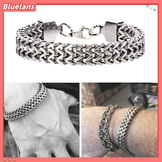 【 Bluelans 】 สร้อยข้อมือสแตนเลสสำหรับผู้ชาย 5 / 10 / 12 มม.