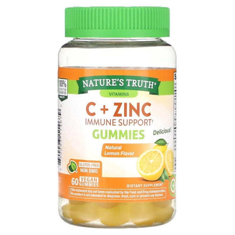 Nature's Truth เสริมภูมิคุ้มกัน Vitamin C + Manuka Honey + Zinc 60 gummies