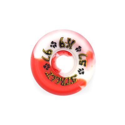 ล้อสเก็ตบอร์ด Dogtown K-9 80s Street Swirl Wheels - 57mm x97a - Red / White Swirl (Set of 4)