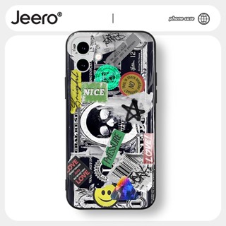 Jeero เคสไอโฟน เคสซิลิโคนนุ่มกันกระแทกน่ารักตลก เคสโทรศัพท์ สีดำ Compatible for iPhone 14 13 12 11 Pro Max SE 2020 X XR XS 8 7 6 6S Plus พลัส HFF1752