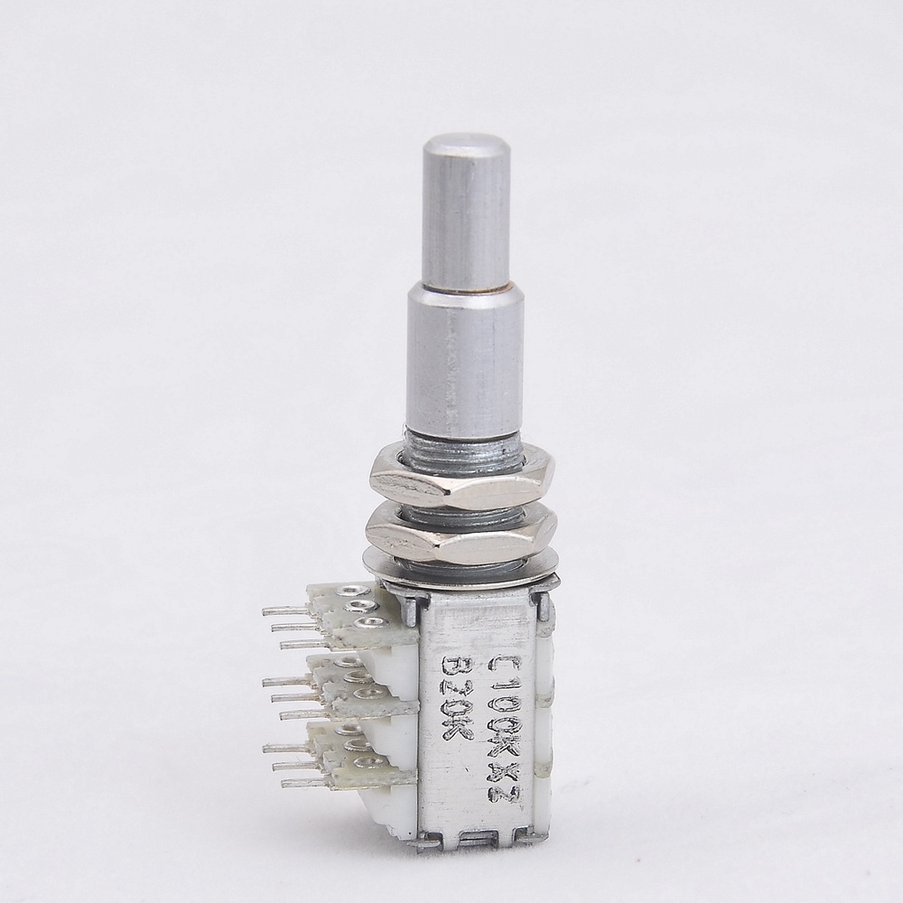 JZ-(9-30)1 ชิ้น C100K x 2 + B20k Stacked Dual Concentric Potentiometer(POT) พร้อม Center Detent