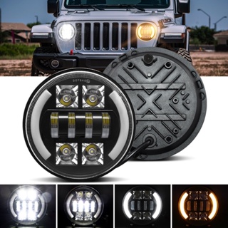 【2 ชิ้น】ไฟหน้ารถยนต์ Led 7 นิ้ว อะไหล่รถยนต์ สําหรับ Jeep Wrangler TJ Off-Road