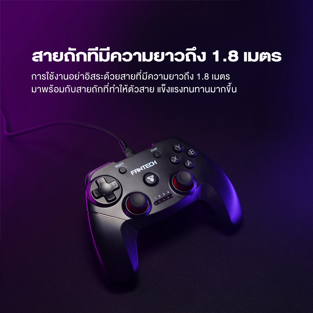 FANTECH GP12 Gaming Controller จอยเกมมิ่ง joystick ระบบ X-input รูปทรงสไตล์ สำหรับ PC