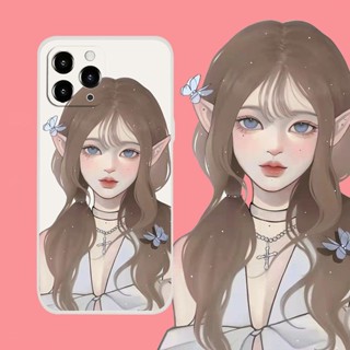 Fairy Girl เคสไอโฟน 12 11 pro TPU เคส iPhone 13 14 pro max cover 7 8 se2020 7plus 8plus 8พลัส Xr Xs X phone case นิ่ม