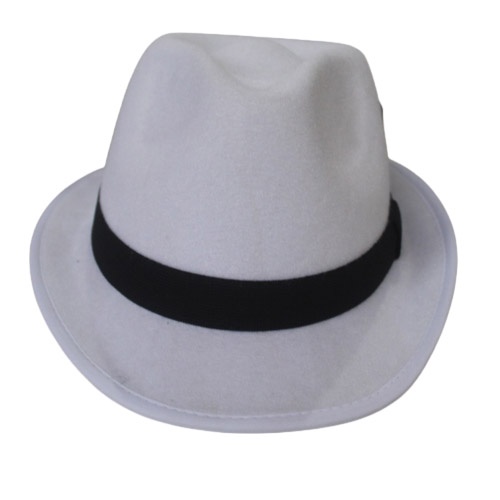 หมวก Fedora กํามะหยี่สีขาว หมวก Fedora สีขาว