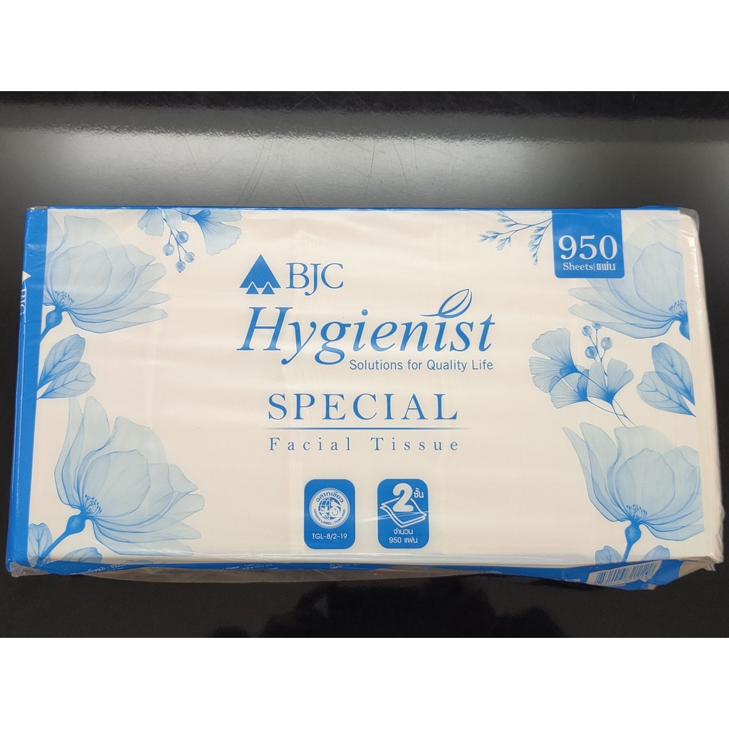 *ยกลัง* BJC Hygienist ทิชชู่เช็ดหน้า 10 ห่อ รวม 9,500 แผ่น ทิชชู่ กระดาษทิชชู่เช็ดหน้า กระดาษเช็ดหน้า เนื้อนุ่ม 2 ชั้น