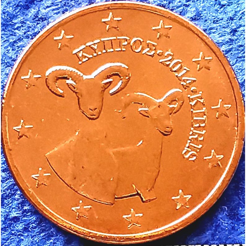 เหรียญ​ยูโร​ ไซปรัส​ Cyprus, 1 Euro​Cent, ไม่​ผ่าน​ใช้​ UNC, #​2181