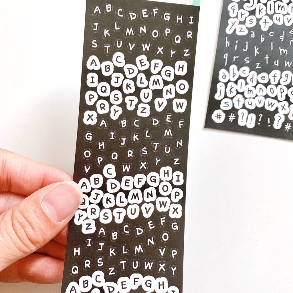 สติ๊กเกอร์ตกแต่งสมุดไดอารี่น่ารัก สติ๊กเกอร์ ตัวอักษร ตัวหนังสือ alphabet ตกแต่งเฟรมการ์ด