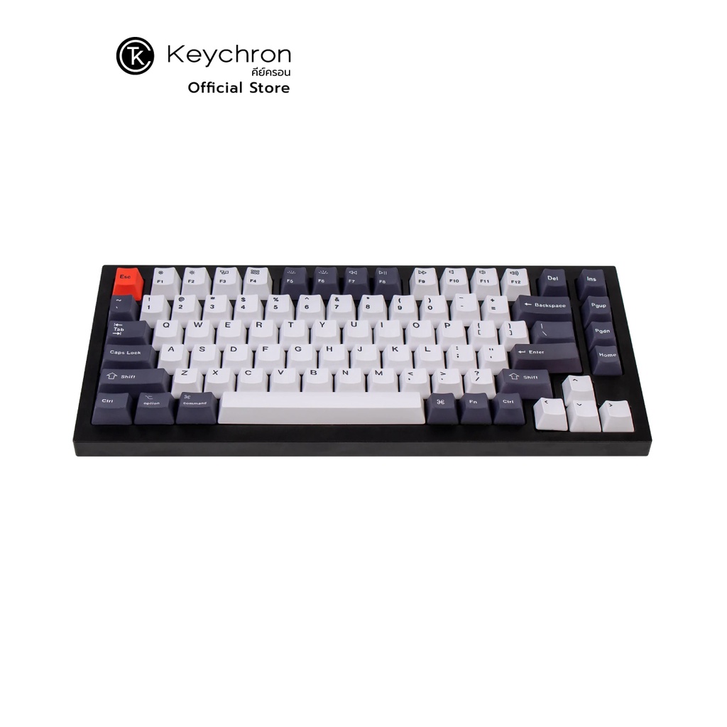 Keychron Keycap Set PBT  OEM Profile Dye-Sub  - Black White ENG คีย์ครอน ปุ่มคีย์แคปอังกฤษ สำหรับคีย