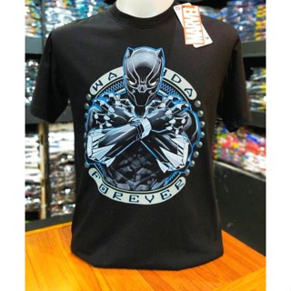 เสื้อยืดMarvel_ลิขสิทธิ์แท้ลายblackpantherสีดำ(mvx-178)