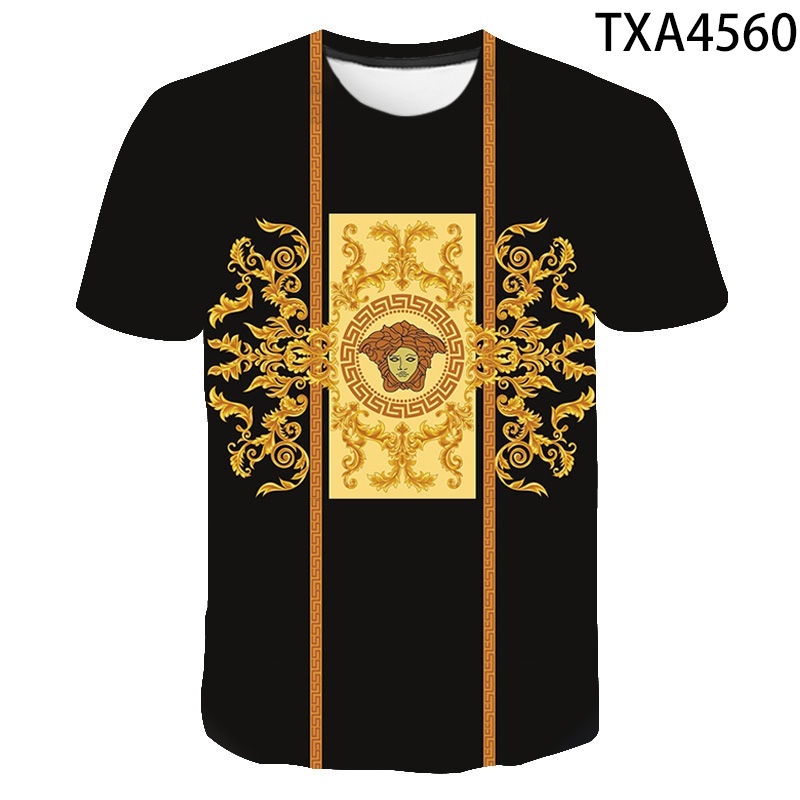 2021 New Summer Versace T shirt Fashion Streetwear Men Women 3D Printed T-shirts Cool Tops Tee #4