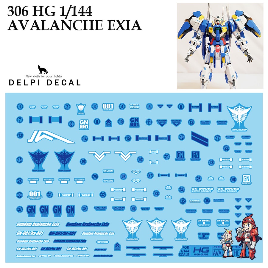 ดีคอลน้ำ [DELPI] 306 HG AVALANCHE EXIA 1/144 Water Decal 306N 306H