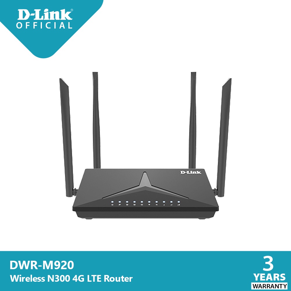 D-Link DWR-M920 เร้าเตอร์ใส่ซิม 4G 300Mbps Wireless N 4G LTE Router รองรับ 4G ทุกเครือข่าย เร้าเตอร์ใส่ซิม [ประกัน 3 ปี]