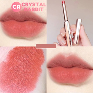 CRYSTAL RABBIT ลิปสติกหลอดบาง ลิปสติกให้ความชุ่มชื้นเคลือบริมฝีปากเคลือบ ลิปสติกเนื้อแมตต์ ถ้วยไม่จางหายลิปสติกเคลือบติดทนนานเหมาะสำหรับนักเรียน