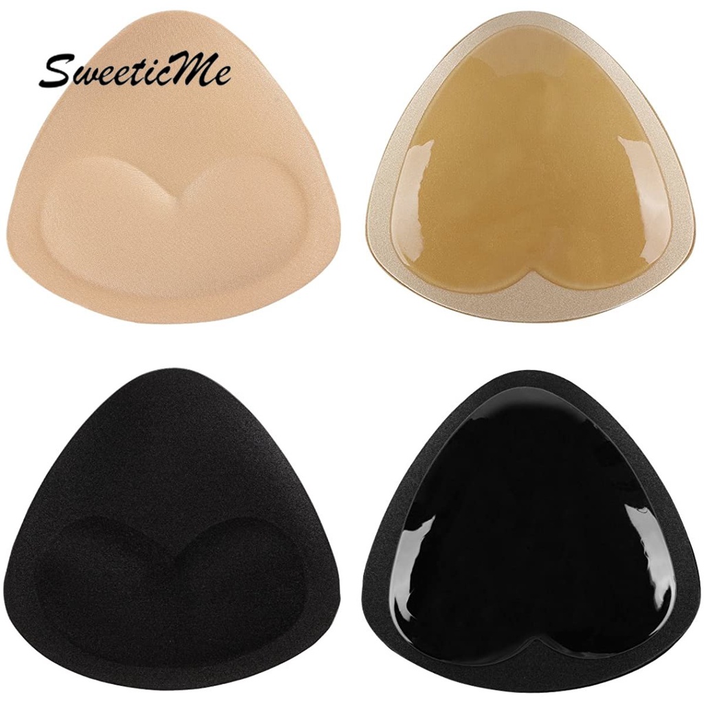 SweeticMe ผู้หญิงหนึ่งคู่ใส่ Bra Pad Bra ถ้วยหนาเต้านม Push Up แผ่นซิลิโคนสติกเกอร์ฝาครอบหัวนม – โปรปัง