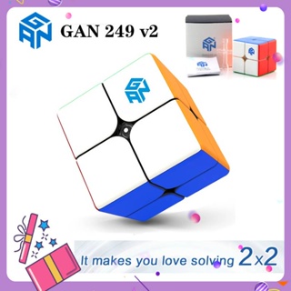 🔥  Gan 249 V2 /251 V2 2x2 Speed Rubiks Cube ของเล่นเพื่อการศึกษาปริศนาลูกบาศก์เรียบสำหรับเด็กเด็ก