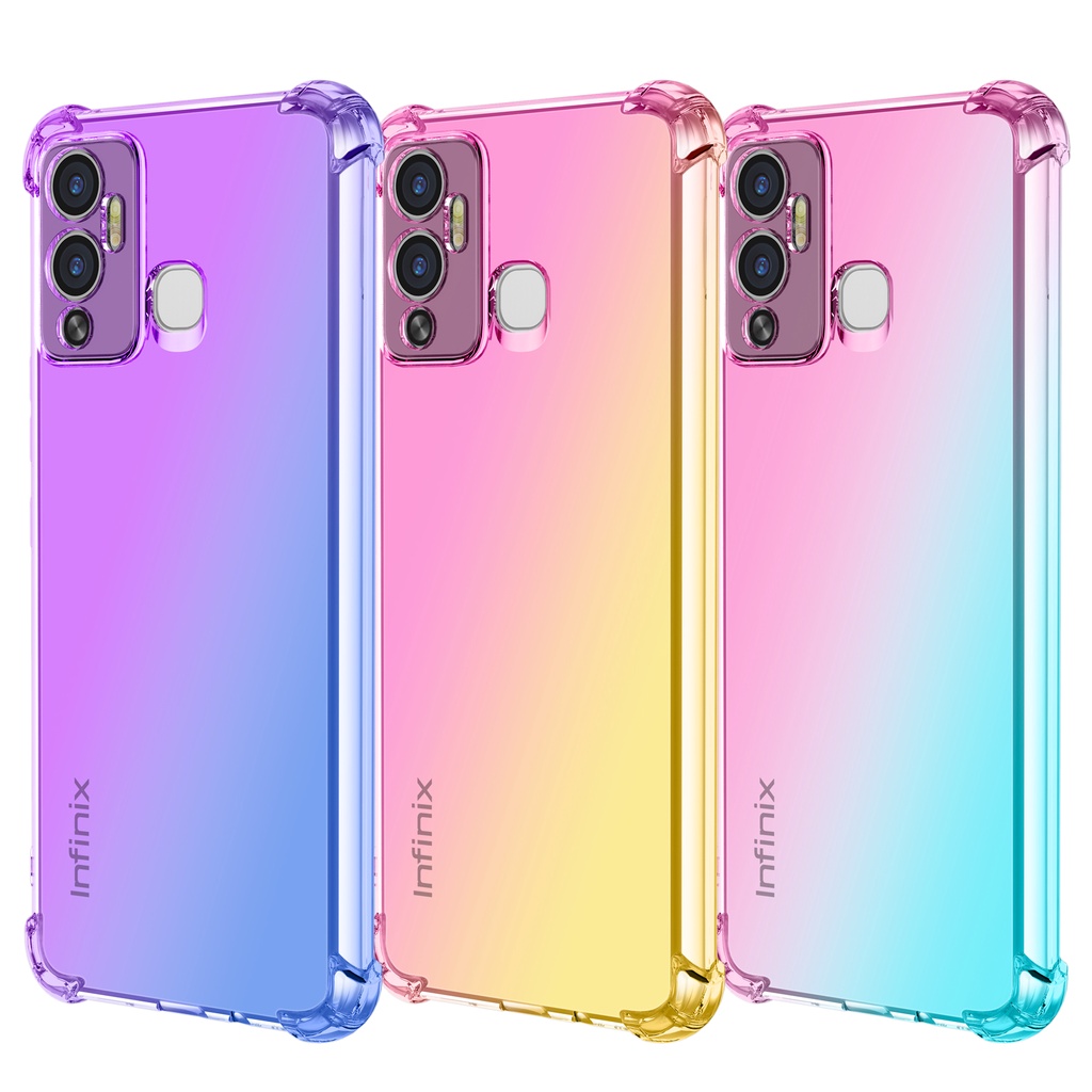 เคสโทรศัพท์มือถือนิ่ม กันตกสี่มุม 3D ไล่โทนสี สําหรับ infinix Hot 12 Play Hot 11 10 Play infinix Note 12 G96