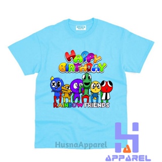 เสื้อยืด พิมพ์ลาย RAINBOW FRIENDS ROBLOX BIRTHDAY สีรุ้ง สําหรับเด็ก