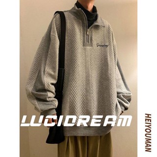 LUCIDREAM  เสื้อกันหนาว POLO ทรงโอเวอร์ไซซ์ ใส่สบายๆ ทรงหลวม Beautiful ทันสมัย High quality ทันสมัย WT220436-10 36Z230909