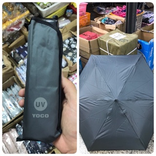 ร่มญี่ปุ่น🇯🇵 Yoco 4 ตอน สีเทาด้ามจับแบน น้ำหนัก 188 กรัม กันแดด uv 100%