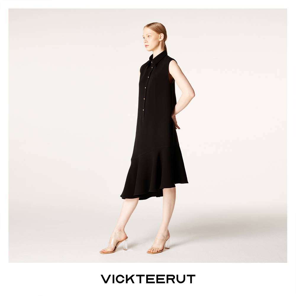 VICKTEERUT Re-Edition Sleeveless Shirt Collar Dress เดรสแขนกุด ปกเชิ้ต — صورة 3