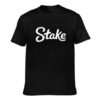 เสื้อยืด ผ้าฝ้าย พิมพ์ลายโลโก้ Stake แฟชั่นฤดูร้อน สําหรับผู้ชาย